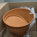 Set of 2-18 Inch Large Planter Set Includes a Pot with Round Drainage Holes and a Tray, Suitable for Tall Plants and Flowers. Extra-Large Outdoor Terracotta-Colored Plastic Planter