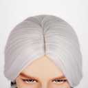 Probeauty Silver White ombre Brown Braids Wig for Men, Long Braided Wigs with Red Scarf for Halloween Costume Cosplay Party