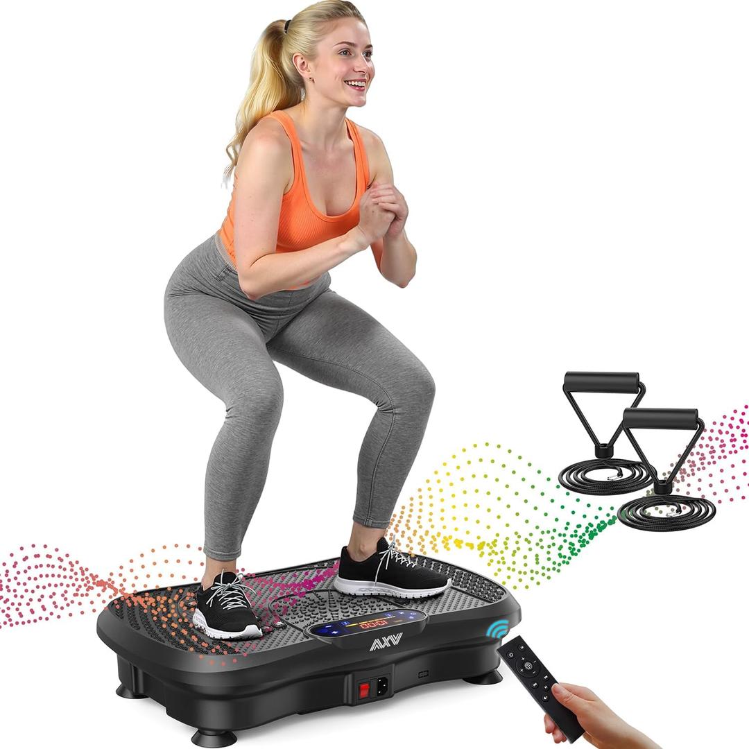 AXV Vibration Plate Fitness Platform Exercise Machine Vibrating Shaking Full Body Shaker Workout Vibrate Stand Shake Board Sport Gym for Weight Loss Fat Burner for Women Men