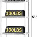 HOMEFORT 5-Shelving Unit, Adjustable Wire Shelving, Metal Wire Shelf Rack Organizer for Kitchen, Pantry, Closet, Bathroom, Laundry, White,21" W x 11" D x 53" H