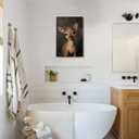 Retro Adorable Christmas Reindeer Canvas Wall Art Rudolph the Red Nose Reindeer Poster Dark Academia Aesthetic Whimsical Deer Print for Vintage Bedroom Living Room Decor Unframed12x18inch