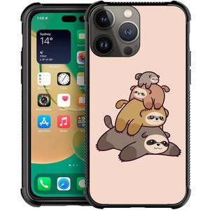 CARLOCA Compatible with iPhone 13 Pro Max Case,Sloth Stack Graphic Design Shockproof Anti-Scratch Drop Protection Case for iPhone 13 Pro Max