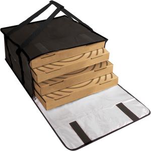Trail maker Insulated Pizza Bags for Delivery, Food Carrier Delivery Bag 20x20x12 Food Bag for Personal and Professional Use | Holds up to 4 Fresh Pizzas (Black) (Black)