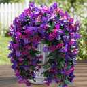 HyeFlora Bougainvillea Artificial Hanging Flowers Plants for Outdoors Decoration, 2pcs Fake Flowers Silk Bougainvillea Vines Realistic UV Resistant Faux Flowers for Outdoor Planters Porch Patio, Mix