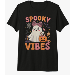 Groovy Spooky Vibes Cute Boo Ghost Halloween Costumes Gifts Premium Tri-Blend T-Shirt, Size 8