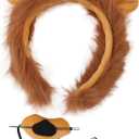 Chanaco Lion Ears Headband and Nose Set Lion Costume Women Adult Halloween Animal Costumes Cosplay Accessories Party Decorations Gifts