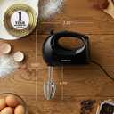 OVENTE 5-Speed Corded Electric Hand Mixer with Stainless Steel Whisks, Compact Portable Design with Snap-On Storage Case,150W Lightweight Handheld Mixer for Baking & Cooking, Black HM151B