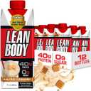 Lean Body Ready-to-Drink Salted Caramel Protein Shake, 40g Protein, Whey Blend, 0 Sugar, Gluten Free, 22 Vitamins & Minerals, 17 Fl Oz (Pack of 12), EXP: APR 11/2027