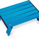 iClimb Ultralight Compact Mini Beach Picnic Folding Alu. Table with Carry Bag, Two Size (Blue - S) (Small)