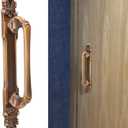 Fdit Zinc Alloy Cabinet Handle, Antique Surface Mount Door Pull 280mm with 195mm Hole Distance European Style Furniture Hardware for Wardrobe Drawer Closet