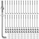 Blulu 30 Sets 5/8 x 12-inch Anchor Bolt L-Bolts (Nuts & Washers Included) Threaded Concrete Anchor Hot Dipped Galvanized Low Carbon Steel for Concrete Pad Pouring Wood Projects Cement Anchors J-Bolts