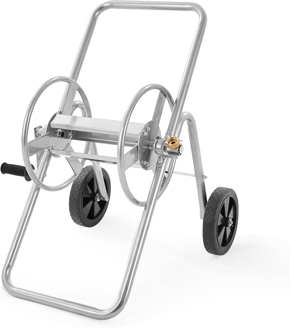 VEVOR Hose Reel Cart, Hold Up to 175 ft of 5/8 Hose (Hose Not Included), Garden Water Hose Carts Mobile Tools with Wheels, Heavy Duty Powder-Coated Steel Outdoor Planting for Garden, Yard, Lawn