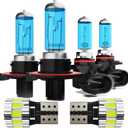 Light Bulbs Fit For Dodge Ram 2009-2012 2-Headlamps, High Performance Halogen Headlight Bulb And License Plate Lights Combo, 9008 9145 High Low Beam Fog Lights, 6000K White Light, Pack of 6