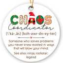 Chaos Coordinator Christmas Ornament 2025, Thank You Gifts for Coworkers, Funny Coworker Gift for Women, Ceramic Ornaments Appreciation Gifts for Boss, Employee, Teacher, Nurse, Mom