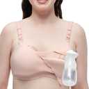 Momcozy 4-in-1 Pumping Bra Hands Free for All-Day Wear, Breast Pump Bra with Cooling Fabric Jelly Strip Support Nursing Bra