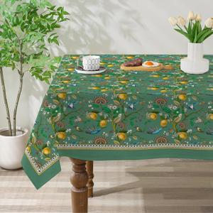 Spring Tablecloth 60x120 for Recatangle Table - Green Spring Decorations for Home - Holiday Floral Table Cloth Farmhouse Decor for Home, Party
