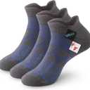 Diabetic Ankle Socks for Men Women, Moisture-Wicking Non-Binding Cushioned Neuropathy Sock, 3 Pairs (Gray, M)