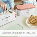Set of 2 Reusable Ice Cream Tub Containers 2 Quart Each with Lids