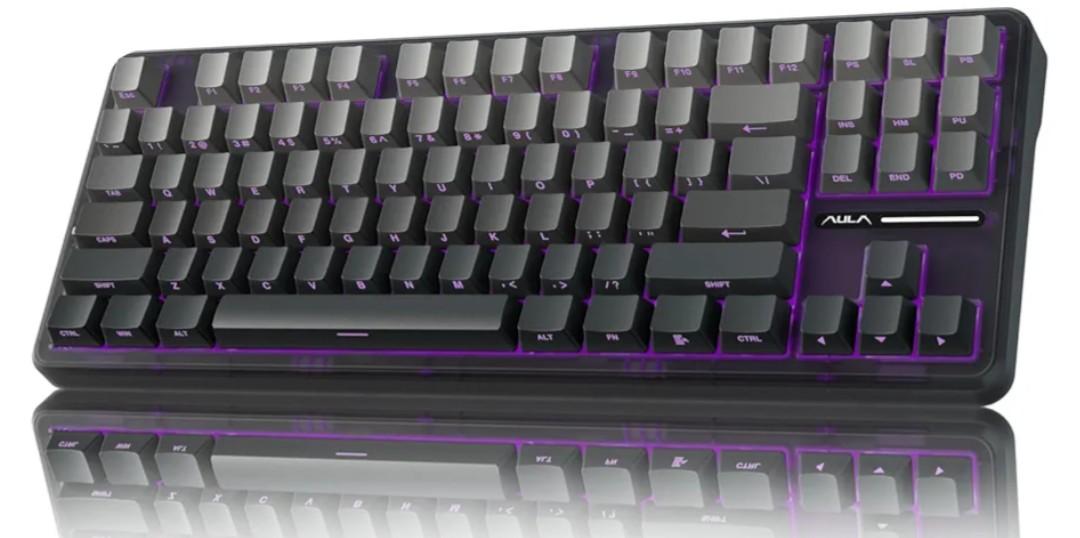 AULA F87 Pro Wireless Mechanical Keyboard,Tri-Mode BT5.0/2.4GHz/USB-C Hot Swappable Custom Keyboard,Pre-lubed Switches,Side Printed PBT Keycaps,75% TKL RGB Backlit Gaming Keyboards