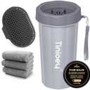 Dog Paw Cleaner for Large Dogs With 3 Towels & Bath Brush, Muddy Foot Washer for Pets