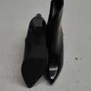 Allegra K Women's Printed Pointed Toe Chunky Heels Ankle Boots (9) Black