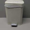 rejomiik Small Bathroom Trash Can with Lid 2.1 Gallon Soft Close Step Slim Garbage Can Waste Bin for Office, Bedroom, Kitchen, Cream