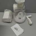 Rotary Cheese Grater with Handle: 5 in 1 Cheese Grater Hand Crank Cheese Shredder with Strong Suction Base Kitchen Vegetable Slicer with 5 Interchangeable Blades, Storage Box, White