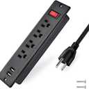 USB Power Strip Recessed Power Socket Mountable Outlet Extender Multiple Protection 4 Outlet 2 USB Built in Conference Desk Workbench