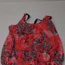 Yonique Womens Blouson Tankini Top No Bottom Loose Fit Swim Top Modest Tank Top (X-Large, Red Floral)