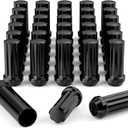 M14x1.5 Wheel Lug Nuts, 32pcs Black 14mmx1.5 Spline Lug Nut 2 Inch Tall with 1 Socket Key Compatible for Silverado Suburban Express Sierra Ram 2500 3500 F250 F350 8 Lug Aftermarket Wheels