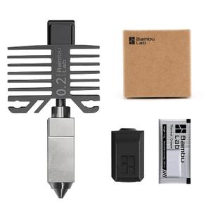 Original 0.2mm Stainless Steel Nozzle Assembly Hotend Kit for Bambu Lab X1 Series and P1 Series, Compatible with P1S P1P X1C X1 Carbon 3D Printer