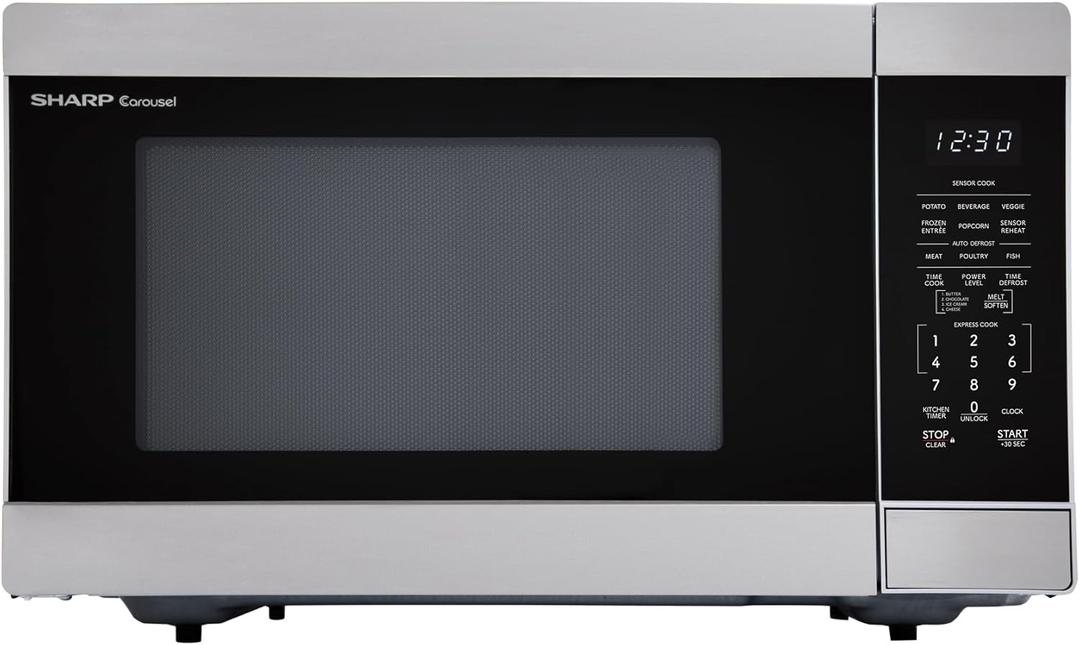 Sharp SMC1662KS 1.6 cu. ft. 1100W Stainless Steel Countertop Microwave Oven
1100 Watt, Removable 13.6" Carousel Turntable