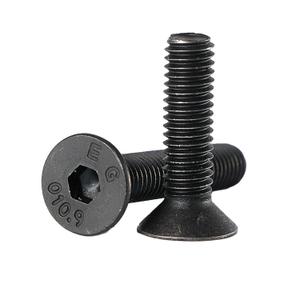 M8-1.25x20mm Flat Head Hex Socket Cap Screws, Countersunk Bolts, 10.9 Grade Alloy Steel, Black Oxide Finish, Allen Hex Drive, Metric Machine Fully Threaded, 50PCS