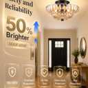 Semi Flush Mount Ceiling Light 11.8" Vinatge Black Hallway Lights