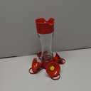 New Perky Pet Clear Glass Red Plastic Four Station Hummingbird Nectar Feeder