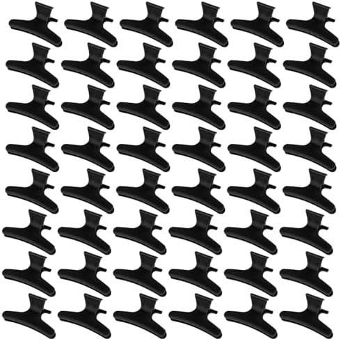 YISSION 48-Pack Black Professional Hair Sectioning Clips – Non-Slip Salon Styling Clips for Coloring, Blow Drying, Thick/Fine Hair (All Hair Types)