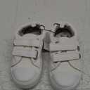 K KomForme Toddler Sneakers for Boys and Girls Dual Hook and Loops Sneakers Baby Canvas Shoes, White New, Size 7 