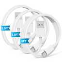 Car Carplay Cable for iPhone 17 16 15 Pro Plus Pro Max Air3-Pack [3.3FT+3.3FT+6FT] USB A to USB C Cable for iPhone 17 16 15for iPad Pro/Air/Minifor Galaxy S25 S24for MacBook Pro/Air and More (White)
