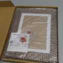 6x8 Picture Frame Set of 2 - Wood Frame with Real Glass, Display 5x7 with Mat or 6x8 without Mat, Photo Frame for Wall or Tabletop Display (Rustic Brown)