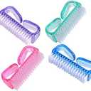 hupos Handle Grip Nail Brush, Fingernail Scrub Cleaning Brushes for Toes and Nails Cleaner, Pedicure Brushes for Men and Women 4 Pack