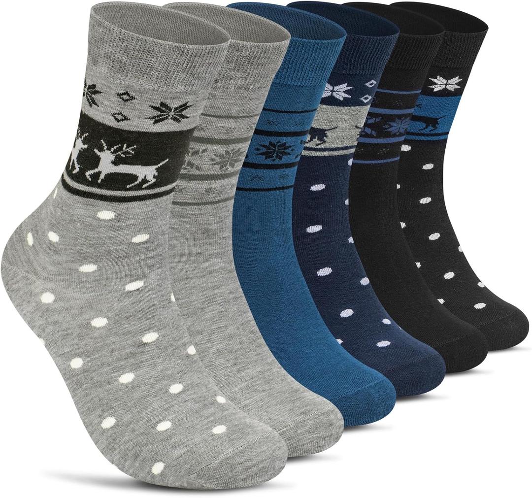 Women Girls Socks Cute Animal Socks Cat Dog Cow More Fun Novelty Socks Gifts for Girls Christmas Birthday (Reindeer 6 Pairs)