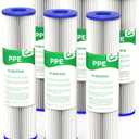 20 Micron Water Filter 10" x 2.5", 10-inch Whole House Sediment Pre-Filters for Well & Tap water, Replacement Cartridge for FXWPC, EQ-PFC35, ECP5-10, S1, 3WH-STDPL-F02, SPC-25-1005, 6-Pack