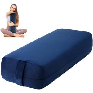 Yoga Bolster Pillow  Firm Rectangular Cushion for Restorative Yoga, Back & Hip Support, Meditation & Physical Therapy, Washable Cover with Carry Handle