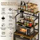 Yuyetuyo 3-Tier Mini Fridge Stand Shelf with Storage, Microwave Organizer Shelf and Mini Fridge Cabinet with Storage for Kitchen, Dorm, and Coffee Bar with Mini Fridge Space, 15.7inches23.6inches35.6inches