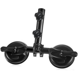 BBTO 1 Pcs Flagpole Holder with Suction Cup Flag Pole Holder Kit Angle Adjustable with 2 Suction Cups Compatible with Off-Road SUV, Truck, RV, Yacht, Motorcycle ATV, UTV (Black)