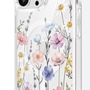 iPhone 14 Case Floral, with Screen Protector&Camera Lens Protector,[Non Yellowing] Soft Shockproof Clear Phone Protective Cover for Women, Flower Pattern Design 6.1