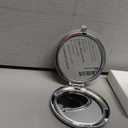 Compact Mirror for Purse, Double-Sided 1X/2X Magnifying Metal Pocket Makeup Mirrors(Round, Silver)