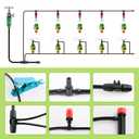 Drip Irrigation System 72FT, Automatic Drip Irrigation Kits with 1/4 inch 1/2 inch Irrigation Tubing Hose Adjustable Emitters Misting Nozzle DIY Irrigation System for Garden, Greenhouse, Patio