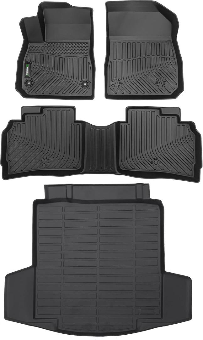 ANBINGOFit for Chevy Malibu Floor Mats 2016-2025 All Weather Mats for Malibu for Chevy Malibu Car Mat 20216-2025 TPE Car Matt Rugs for 2017 Malibu Rubber Trunk Carpet for 2018 Malibu