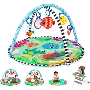 Baby Einstein Sea Floor Explorers 2-in-1 Water Mat, Portable Tummy Time, Activity Play Gym, Sensory Toys, Ages Newborn and Up, Medium